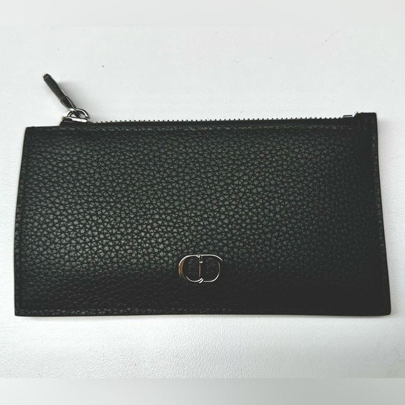 ❤️ CHRISTIAN DIOR UNISEX BLACK SMALL LEATHER WALLET CREDIT CARD CASE ITALY - Picture 9 of 9